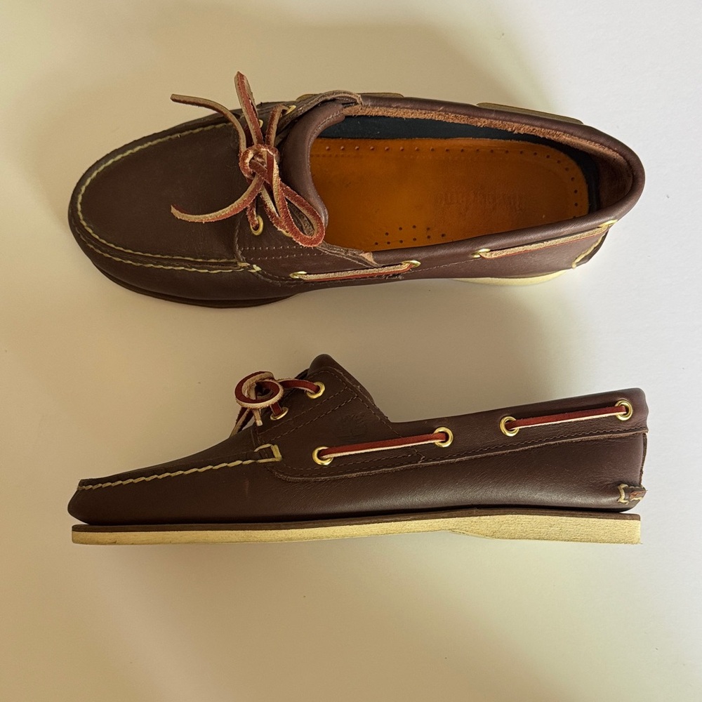 Timberland Brown Leather Boat Shoes - Picture 2 of 7